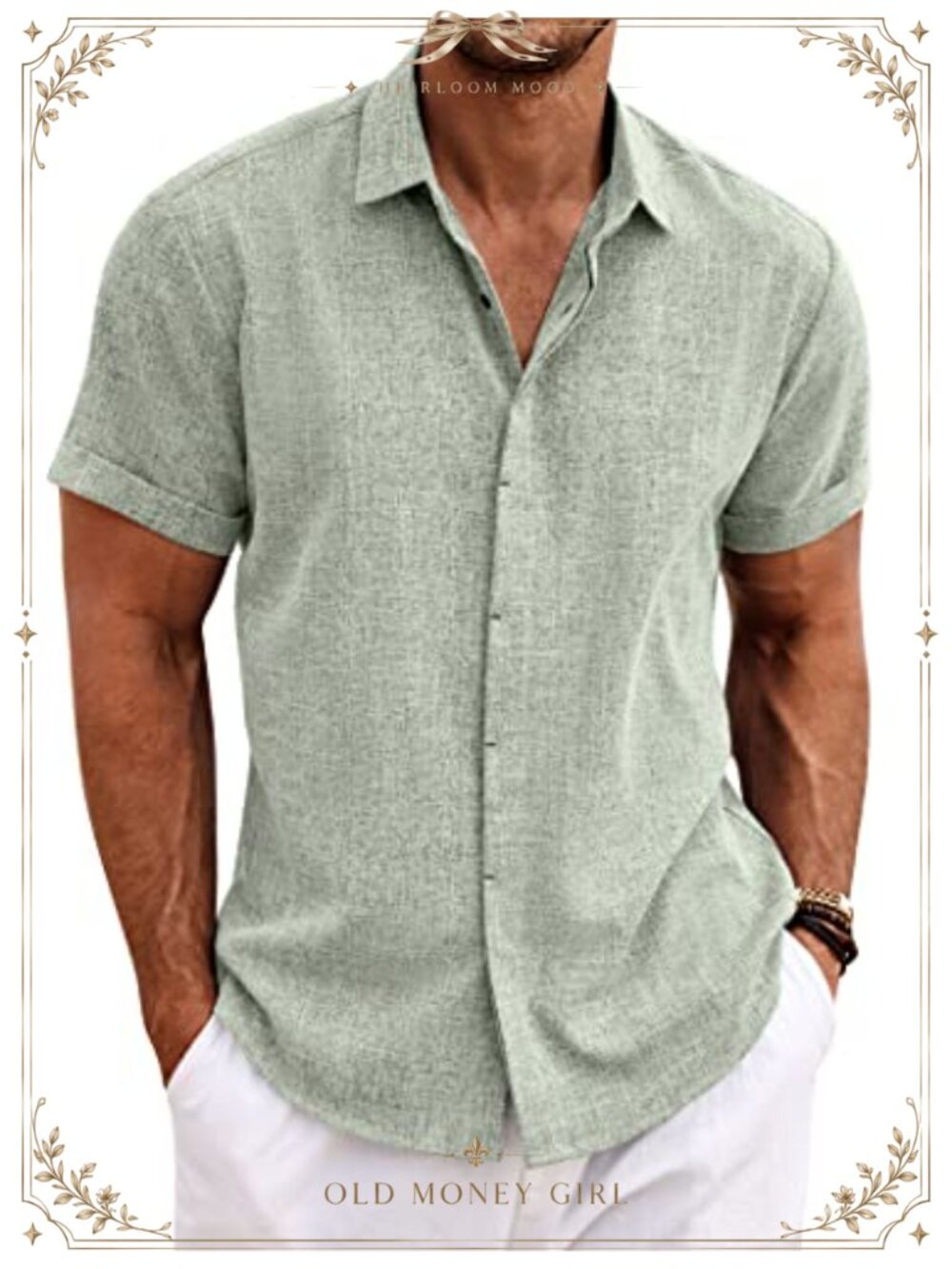 Men's Cotton Linen Button Down Shirt Short Sleeve Casual Beach Summer
